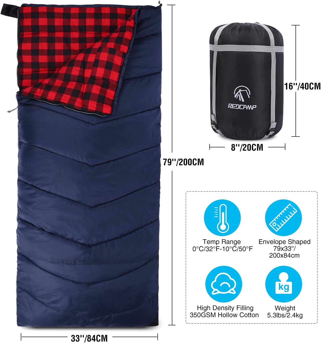 bolsa de dormir redcamp cotton flannel sleeping bag