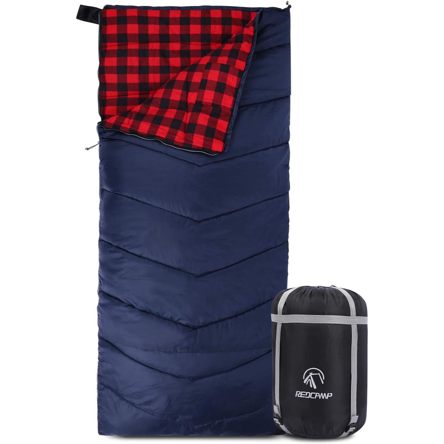 Outbound Comfort Insulated Cotton Lined Cold Weather Sleeping Bag w/  Compression Sack, -5°C
